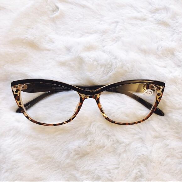Bailey Cheetah Cat Eye Bi-Focal Reader Glasses - Picture 1 of 10